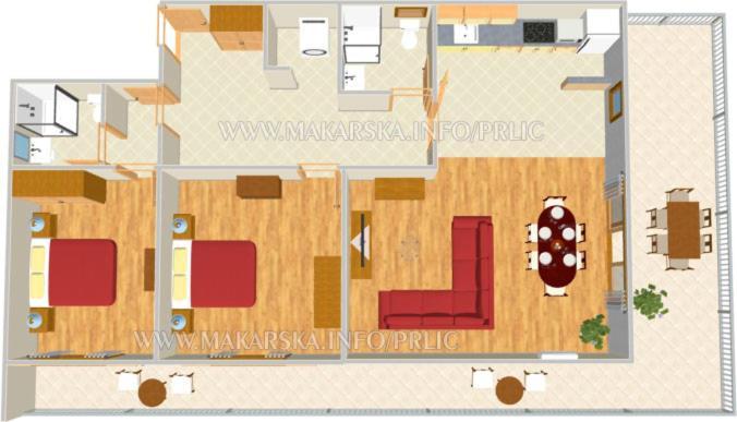 Apartman Prlić 3 Apartment Makarska Bagian luar foto